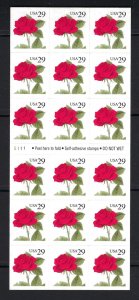 U.S. #2490a RED ROSE BOOKLET PANE - PRICED AT FACE VALUE !