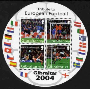 GIBRALTAR - 2004 - European Championships - Perf Min Sheet - Mint Never Hinged