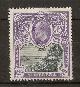 St Helena 1903 2/- Wharf SG60 Fine Used Cat£95