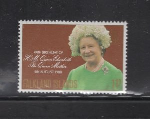 Falkland Islands  #305  (1980 Queen Mother issue) VFMNH CV $0.40