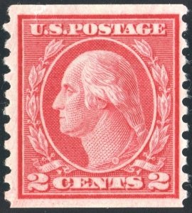 SC#492 2¢ Washington Coil Single (1916) Uncancelled/No Gum