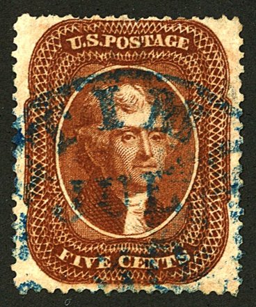 U.S. #30 USED BLUE CANCEL