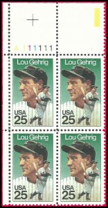 PCBstamps   US #2417 PB $1.00(4x25c)Lou Gehrig, MNH, (PB-1)