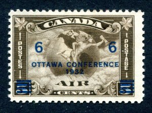 Canada 1932. AIR MAIL. Ottawa Conference. 6c on 5c dp brown. Mint Hinged. SG318.