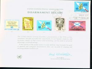 UN NY Sc# SC3 Disarmament Decade NY FDC Souvenir Card