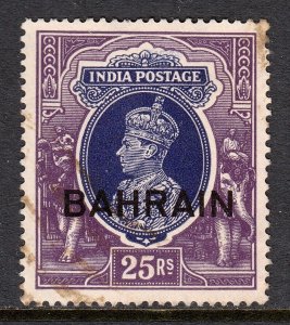 BAHRAIN — SCOTT 37 (SG 37) — 1941 25R KGVI OVERPRINT — USED — SCV $120