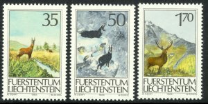 LIECHTENSTEIN 1986 GAME HUNTING Set Sc 849-851 MNH