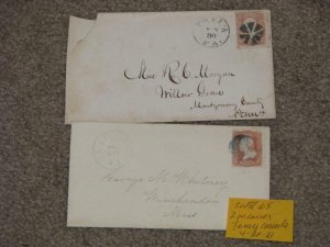 US SCOTT# 65-2 COVERS-FANCY CANCELS 