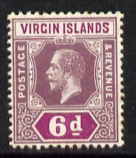 British Virgin Islands 1913-19 KG5 MCA 6d dull & brig...