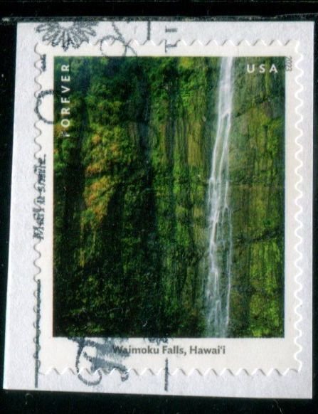 5800e US (63c) Waterfalls - Waimoku Falls SA, used on paper