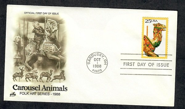 2392 Carousel Animal Unaddressed ArtCraft FDC