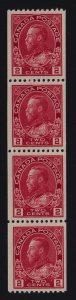 Canada Sc #132iii (1915-24) 2c rose carmine  Admiral Coil Strip Mint XF NH