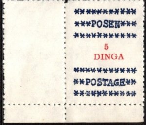 Vintage Posen Illinois Charity Poster Stamp Posen 5 Dinga Postage MNH