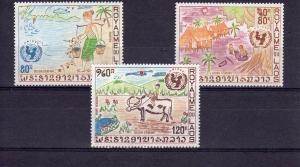 Laos 1972 UNICEF drawings Sc 233-234C90 (3) mnh 25th.Anniv.