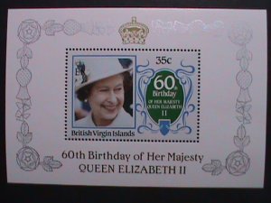 BRITISH VIRGIN ISLANDS- REMEMBER ALWAYS-QUEEN ELIZABETH II MNH S/S VERY FINE