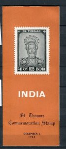 INDIA; 1964 early St. Thomas SPECIAL NEW ISSUE FOLDER