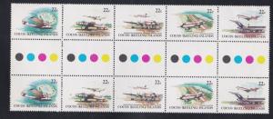 Cocos Islands # 72a, Airplanes, Gutter Pairs, NH, 1/2 Cat.