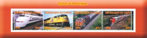 American Trains Stamps 2017 MNH Railways of USA US Rail 4v M/S