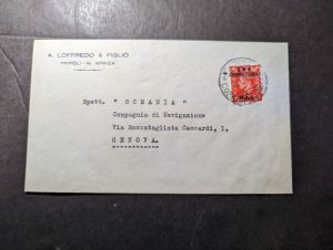 1948 British Tripolitani Overprint Airmail Cover to Genoa Italy