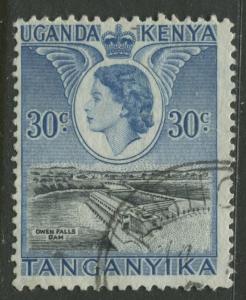 Kenya & Uganda - Scott 108 - QEII Definitive -1954 - Used - Single 30c Stamp