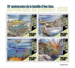 Djibouti 2020 - World War ll - Battle of Iwo Jima - Sheet of 4 Stamps - MNH