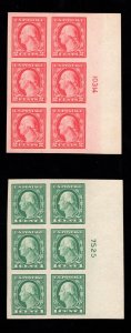 MOMEN: US STAMPS #408-409 PLATE BLOCKS OF 4 MINT OG NH SUPERB LOT #89315