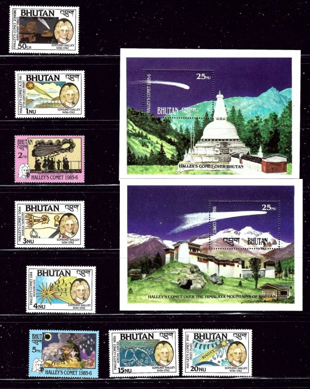 Bhutan 564-73 MNH 1986 Halley's Comet    (ap2598)