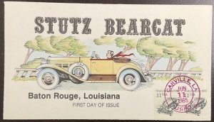 2131 Collins Hand Painted cachet Stutz Bearcat-Transportation Coils FDC 1985