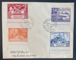 1950 Falkland Island Cover 75th Anniversary Universal Postal Union Stamps