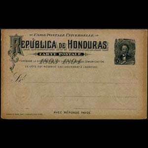 HONDURAS 1893 - Pre-stamped Card-General 3c