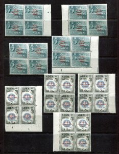 x274 - ADEN 1959 Sc#63-64 MNH in Blocks of 4. Revised Constitution Overprint