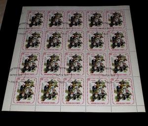 HAITI, 1975, 25 CENT, AUDUBON BIRDS, WOODPECKER, SHEET/20, CTO, NICE!! LQQK!!