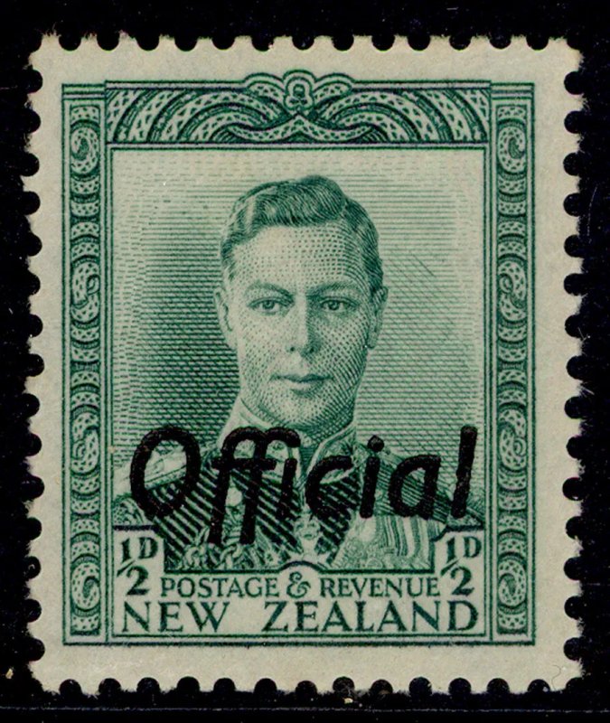 NEW ZEALAND GVI SG O134, ½d green, LH MINT. Cat £20.