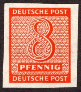 1945, Germany, West Saxony, 8pf, MNH, Sc 14N5a