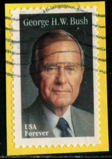 5393 US (55c) George HW Bush SA,  used on paper