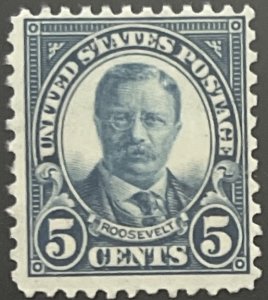 Scott #637 1927 5¢ Theodore Roosevelt rotary perf. 11 x 10.5 unused no gum