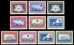 Guatemala 1960 Red Cross Scott #B9-B11, CB15-CB21 Mint Never Hinged