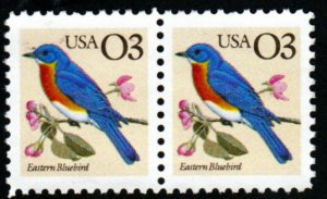 SC# 2478 - (3c) - Eastern Bluebird, denom 03, used pair