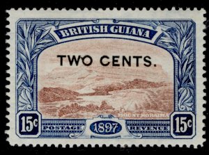 BRITISH GUIANA QV SG224, 2c on 15c red-brown & blue, M MINT. 