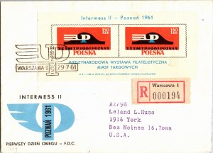 Poland, Worldwide First Day Cover, Registered