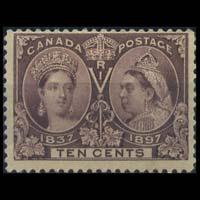 CANADA 1897 - Scott# 57 Queen 10c LH back thin