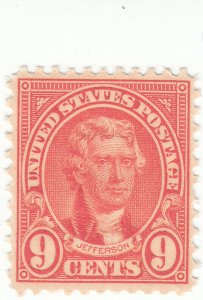 Scott #641 - 9c Rose - Jefferson - MNH