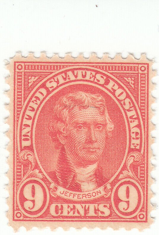Scott #641 - 9c Rose - Jefferson - MNH