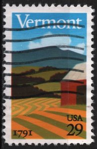 SC#2533 29¢ Vermont Statehood Single (1991) Used