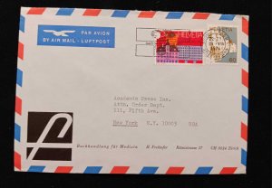 C) 1974, SWITZERLAND, AIR MAIL, ENVELOPE SENT TO THE UNITED STATES. DOUBLE P. XF