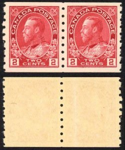 Canada SG221 2c carmine Imperf x perf 8 Very Fine U/M (MNH) Unitrade Cat 300