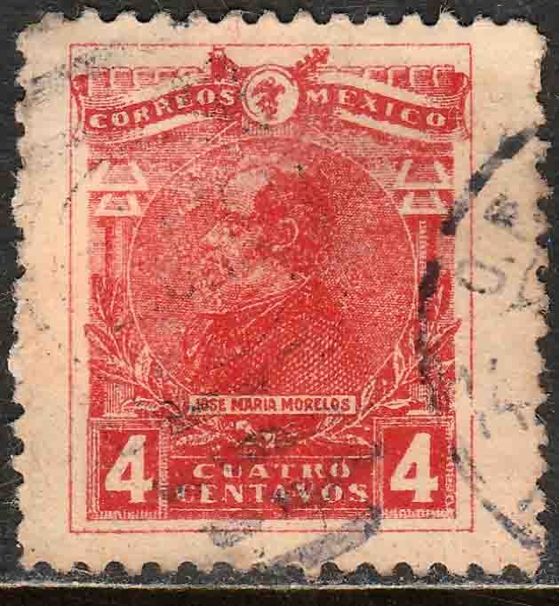 MEXICO 509, 4¢ MORELOS, USED. F-VF. (362)