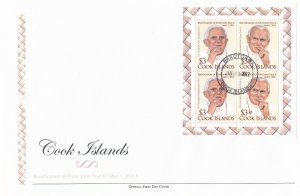 Cook Islands 2011 FDC Beatification Pope John Paul II 4v M/S Cover Benedict XVI