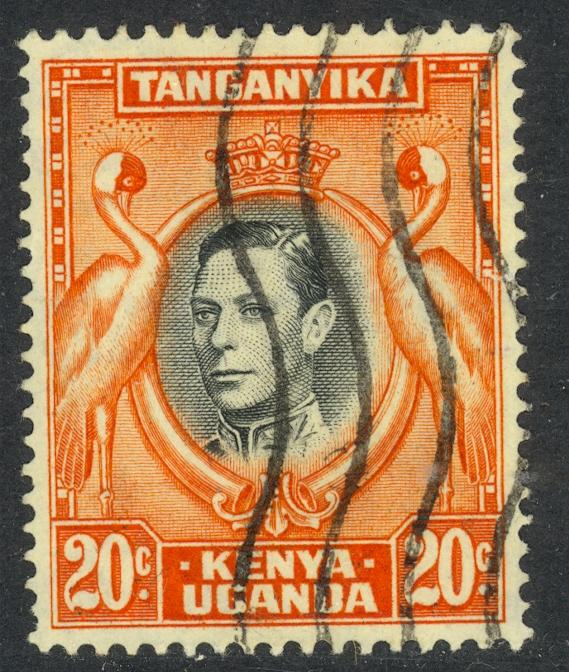 KENYA UGANDA TANGANYIKA 1938-54 KGVI 20c CRANES Pictorial Sc 74var VFU
