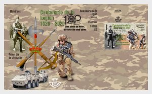 Stamps Spain 2020. - Centenary Of The Spanish Legion 1920-2020 -  First Day Cove